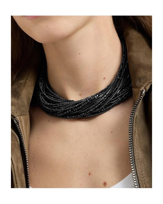 Brunello Cucinelli Black Multi-Layered Necklace