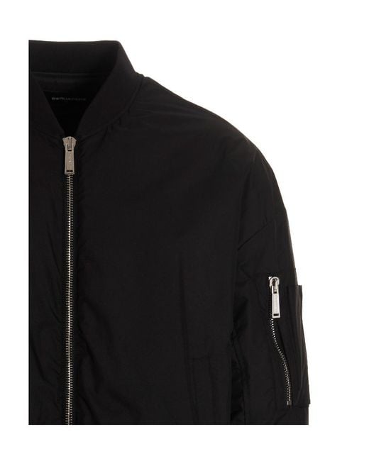 DSquared² Black Dropped Shoulder Bomber Jacket for men