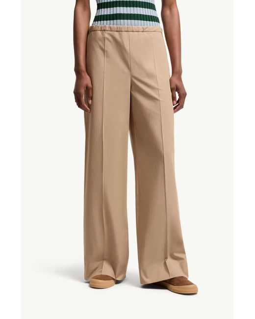 Moncler Natural Logo Patch Straight-Leg Trousers
