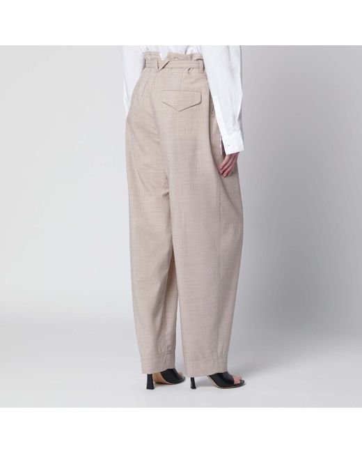 Bottega Veneta Gray Casual Pants With Belt Loops