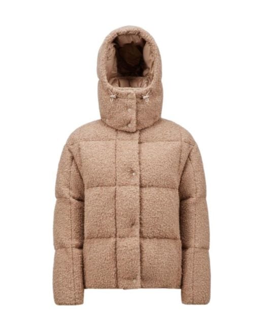 Moncler Brown Paranas Hooded Short Puffer Jacket