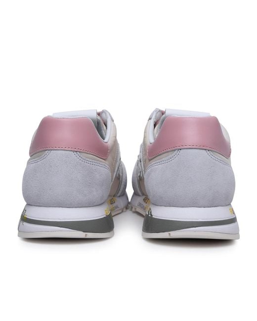 Premiata Gray Spliced Lace-Up Low-Top Casual Shoes