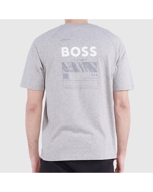 Boss Gray T-Shirt With Round Neck And Short Sleeves for men