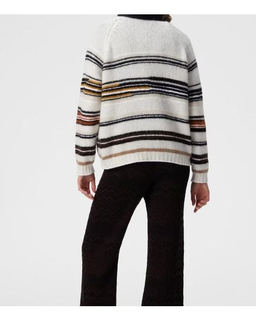 Missoni Gray Striped Crewneck Jumper