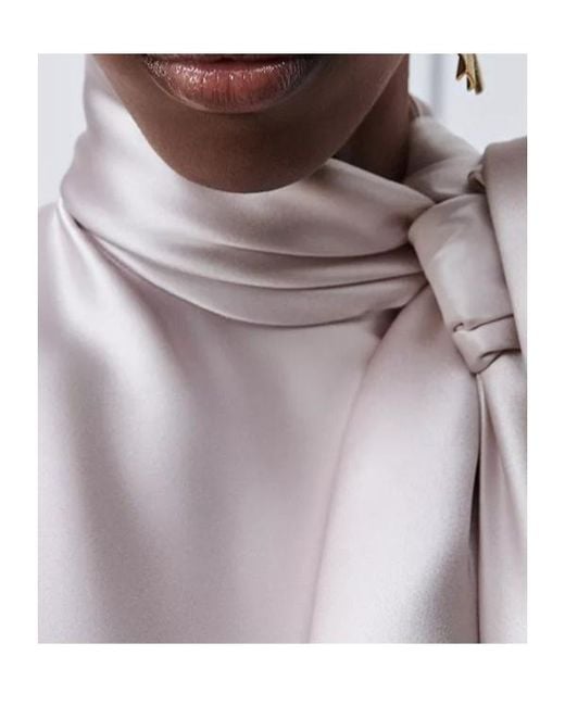 Dior White A-Line Dress With Bow Collar