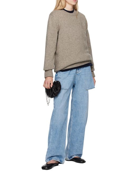 Maison Margiela White Long Sleeved Crewneck Knitted Jumper for men