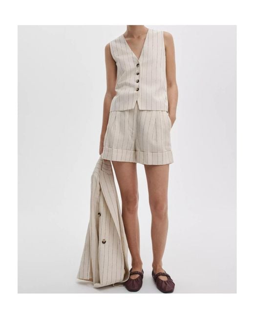 Rag & Bone Natural Neila Striped Shorts