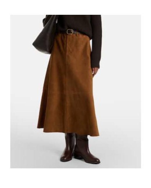 Citizens of Humanity Brown Cassia Suede Midi Skirt