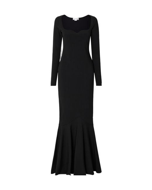 Stella McCartney Black Flared Stretch-Jersey Bustier Gown