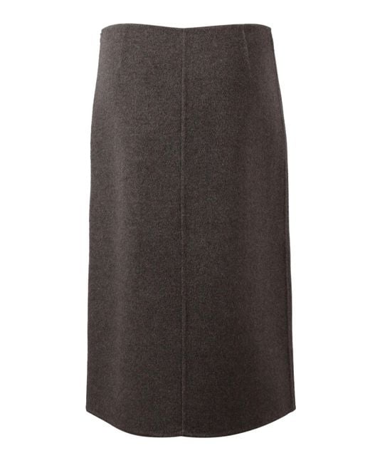 P.A.R.O.S.H. Brown Zipped Midi Skirt