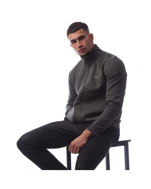 Boss Gray Solid Color Minimalist Hooded Jacket for men