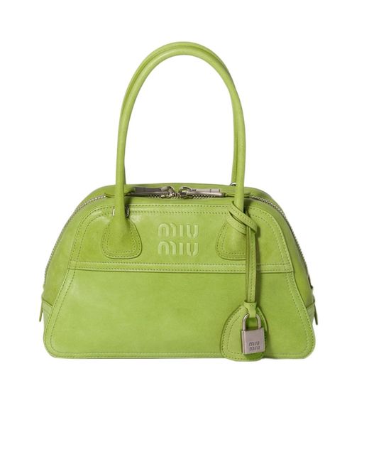 Miu Miu Green Vivant Nappa Leather Bag