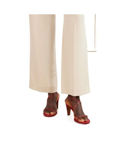 Neous Pink Solid Color Leather Sandals