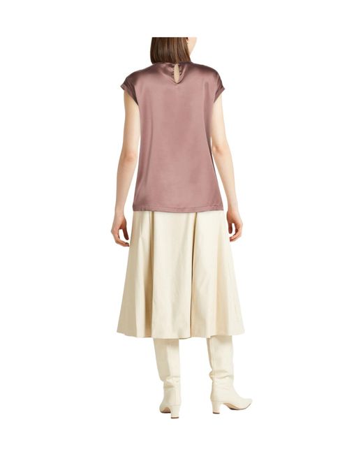 Brunello Cucinelli Pink Solid Color Tops