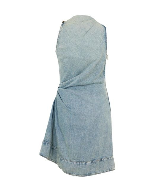 McQueen Blue Denim Mini Skirt