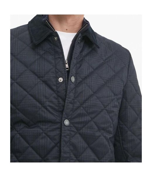 Barbour Blue Diamond-Quilted Padded Jacket for men