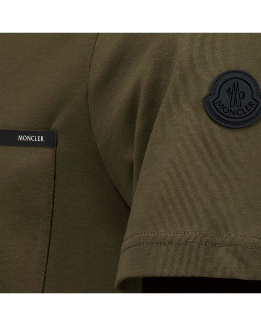 Moncler Green Chest-Pocket T-Shirt for men