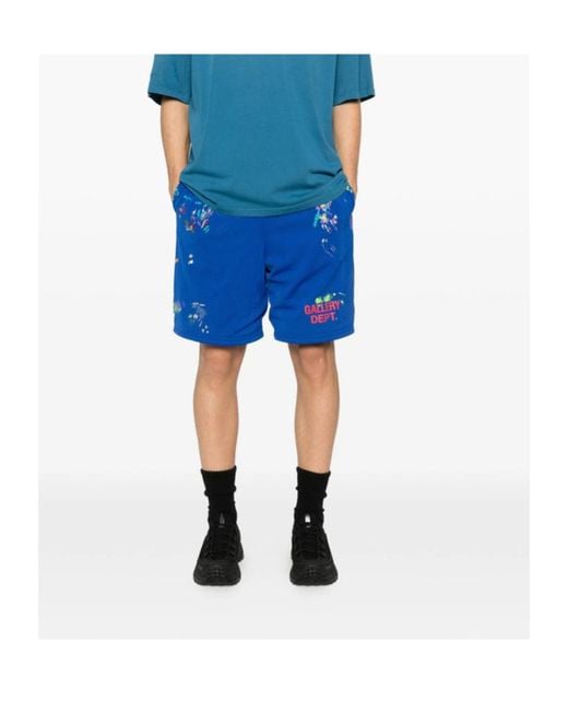 GALLERY DEPT. Studio Gym Hand-Painted Shorts in Blue for Men | Lyst