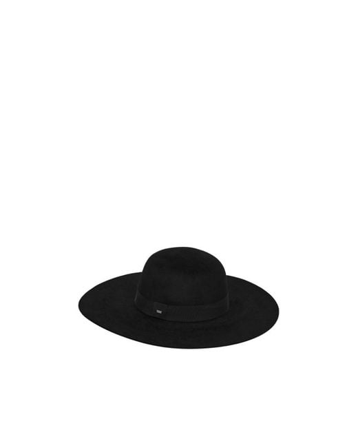 Saint Laurent Black Asymmetric Fedora Hat