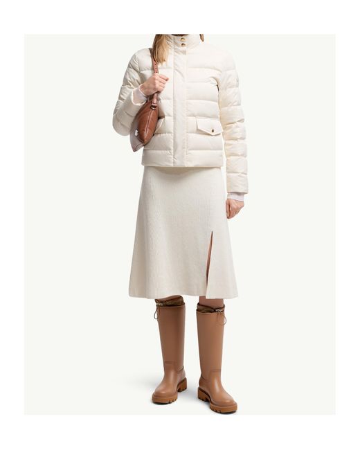 Moncler White Wool Cashmere Midi Skirt