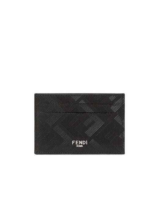 Fendi Black Shadow Slim Card Holder for men