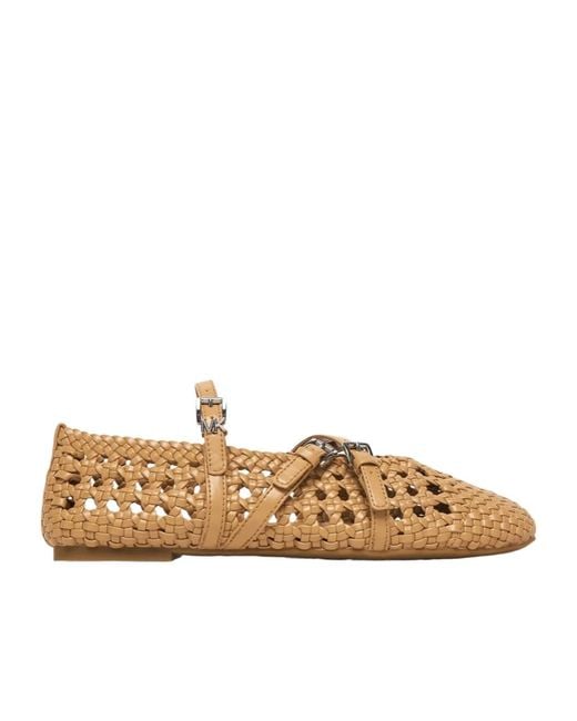 MICHAEL Michael Kors Brown Indy Flex Woven Ballet Flats