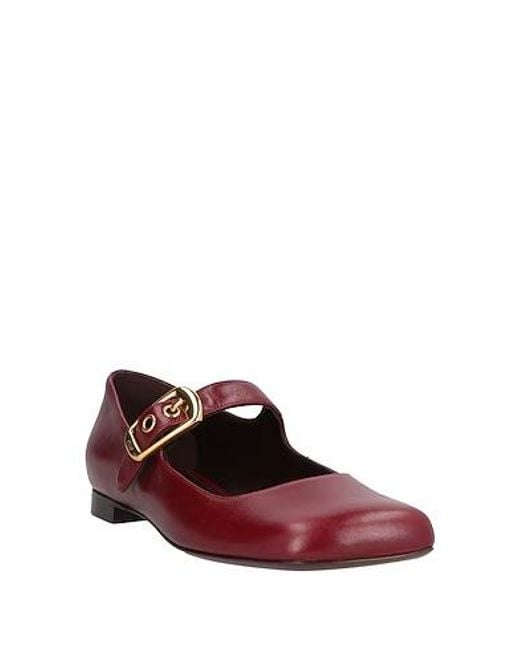 Chloé Red Patent Leather Flat Shoes