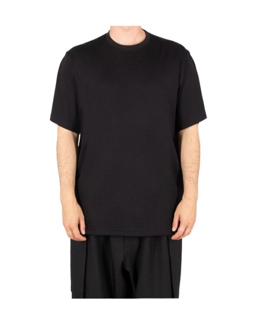 Y-3 Black Straight Hem Crewneck T-Shirt for men