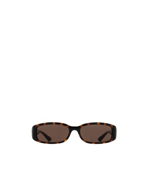 Gucci White Eyewear Rectangular Frame Sunglasses
