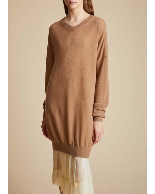 Khaite Brown The Marano V-Neck Knitted Dress