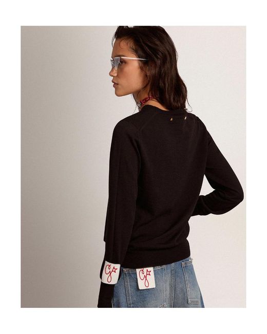 Golden Goose Deluxe Brand Black Distressed Effect Knit Jumper