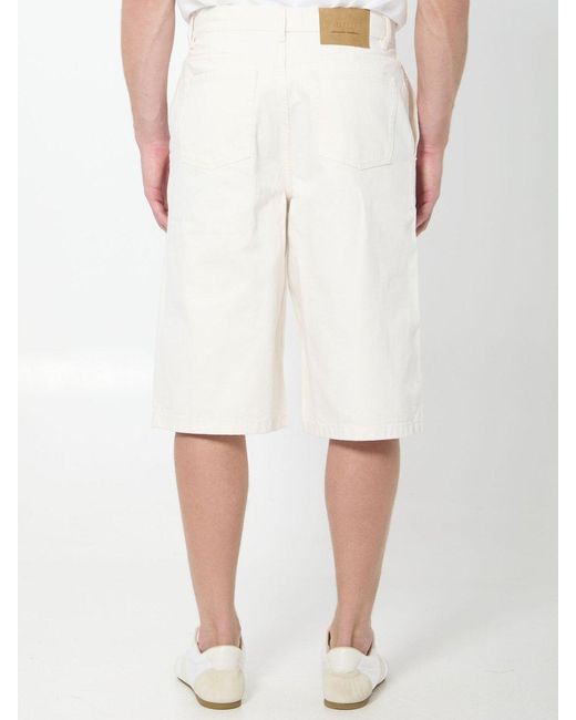 AMI White Ami Loose Bermuda Shorts for men