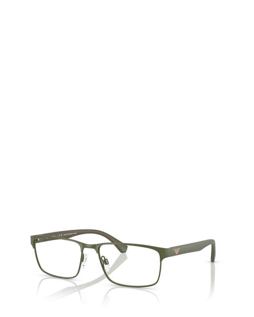 Emporio Armani White Rectangular Frame Glasses for men