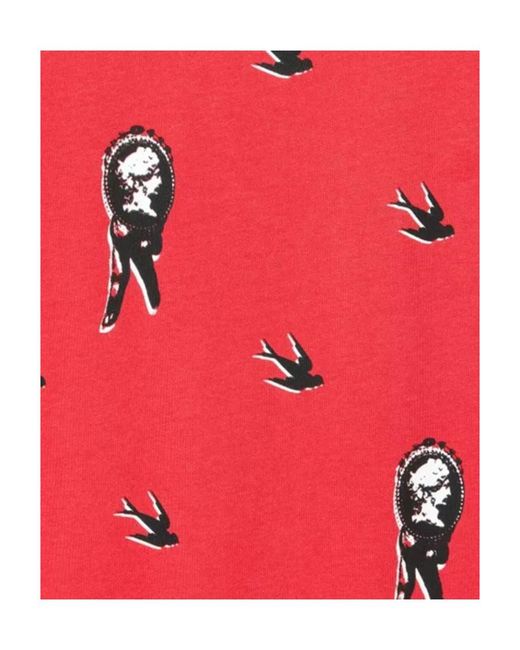 McQ Alexander McQueen Red A Round-Necked Logo Dress