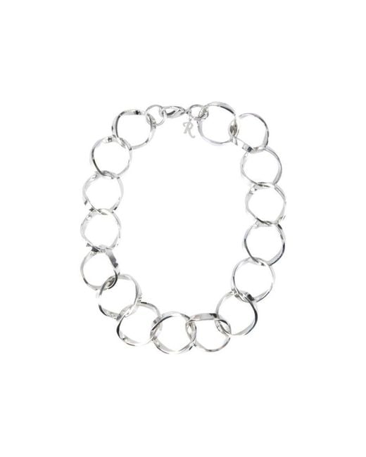 Raf Simons White Interlinked Rings Necklace