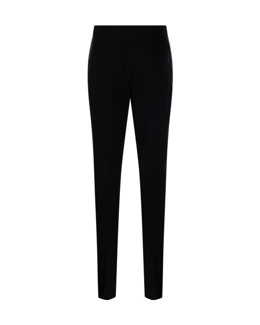 Max Mara Black Pianoforte Vincita Pleat Detailed Straight Leg Pants