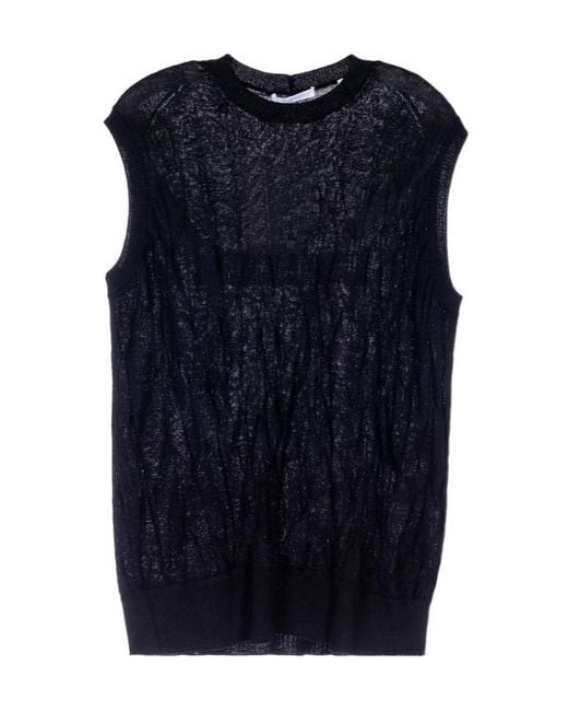 Helmut Lang Blue Round-Neck Vest