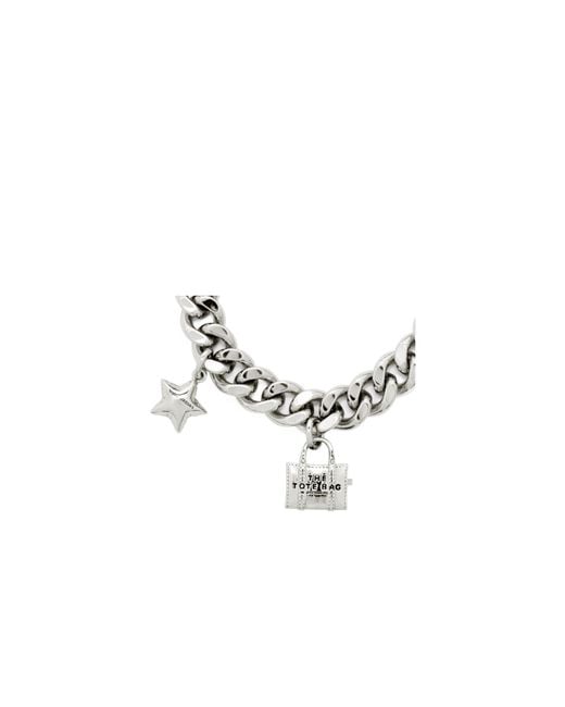 Marc Jacobs White Mini Icon Charm Chained Bracelet