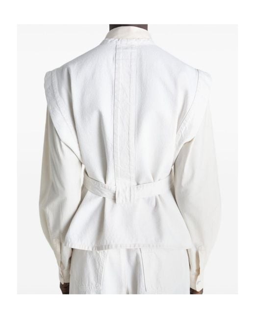 Lemaire White V-Neck Vest