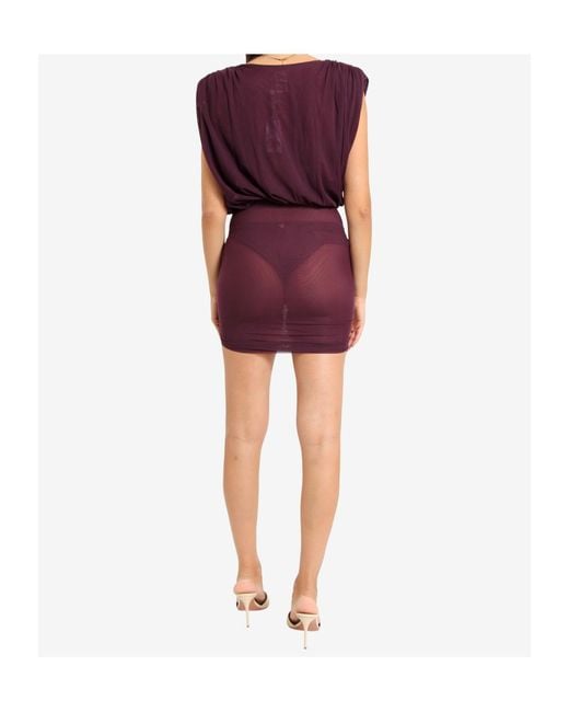 Amazuìn Purple Ruffled Mini Dress