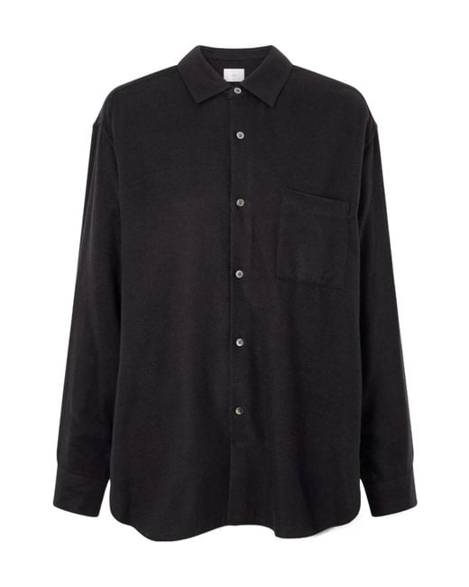 Ssstein Black Relaxed Silk-Blend Shirt