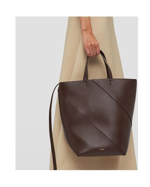 Jil Sander Brown Vertigo Tote Medium
