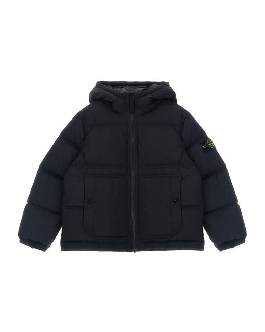 Stone Island Blue Junior Hooded Down Jacket