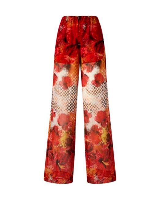 Pinko Red Patterned Palazzo Pants