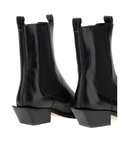 Aeyde Black Leather Pointed-Toe Boots