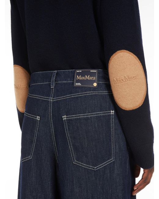 Max Mara Blue 'S Logo Patch Straight Leg Jeans