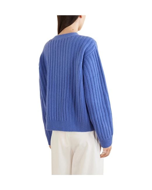 Allude Blue Oversized Dropshoulder Knit Sweater