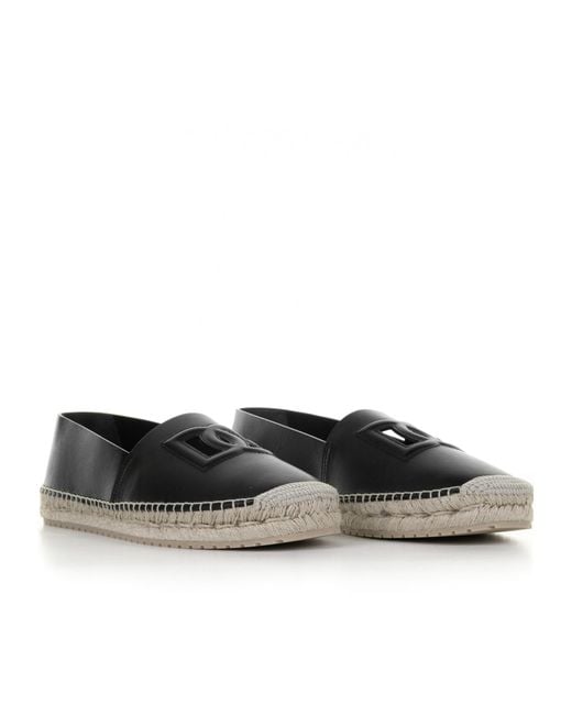 Dolce & Gabbana Black Dg Logo Embossed Espadrilles for men