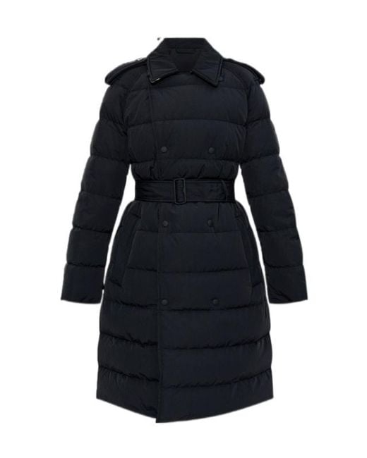 Burberry Blue Belted Waist Down Coat