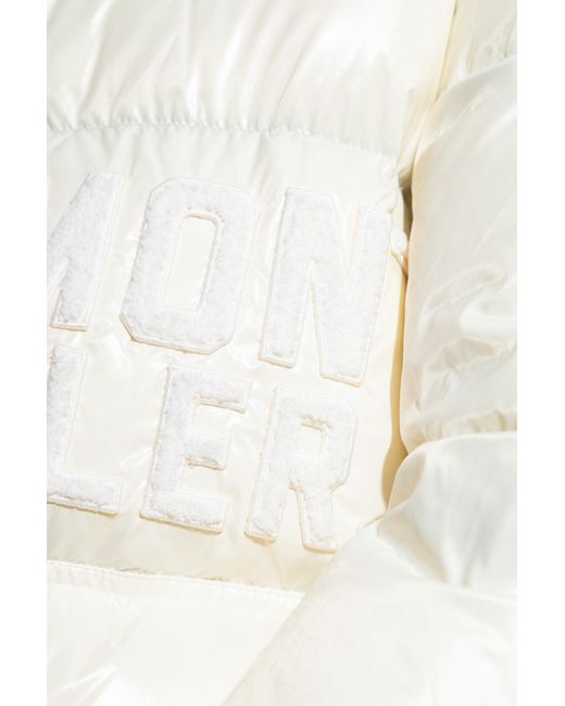 Moncler White Logo-Appliqué Padded Jacket